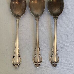 3 International Holmes & Edwards Deep SILVER FASHION 6.75" Spoons Spoon Set 1957